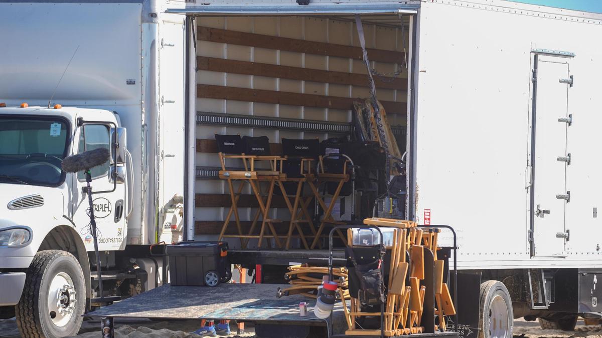 Apple Studios and Warner Bros. filming crews and production vehicles were spotted at the Oceano Dunes State Vehicular Recreation Area this week to shoot “F1,” a racing drama starring Brad Pitt Wednesday, Nov. 6, 2024.
