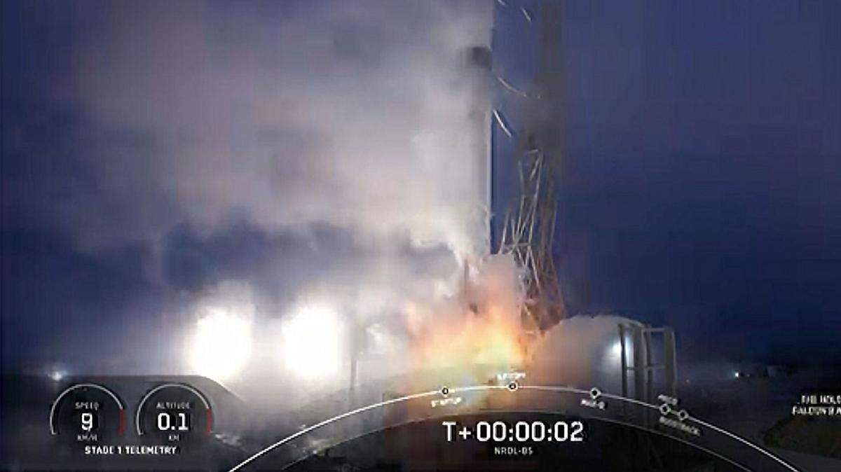 A SpaceX Falcon 9 rocket carrying a top-secret payload for the National Reconnaissance Office lifts off from Vandenberg Space Force Base on Easter Sunday morning.