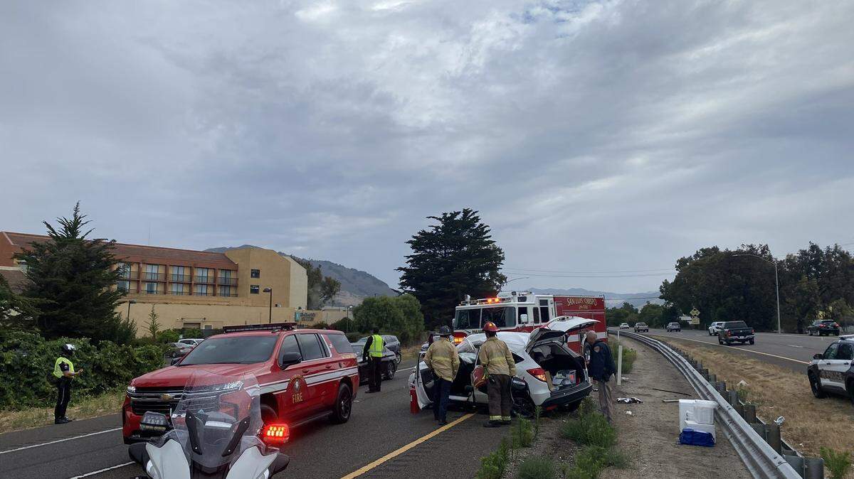 One person was injured in a crash that slowed Highway 101 traffic through San Luis Obispo on Aug. 10, 2023.