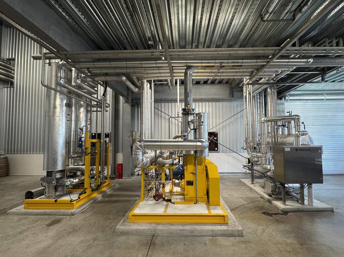 Part of the new $1.8 million carbon dioxide recovery system that captures and redirects CO2 back into beer production at Firestone Walker Brewing Company in Paso Robles.