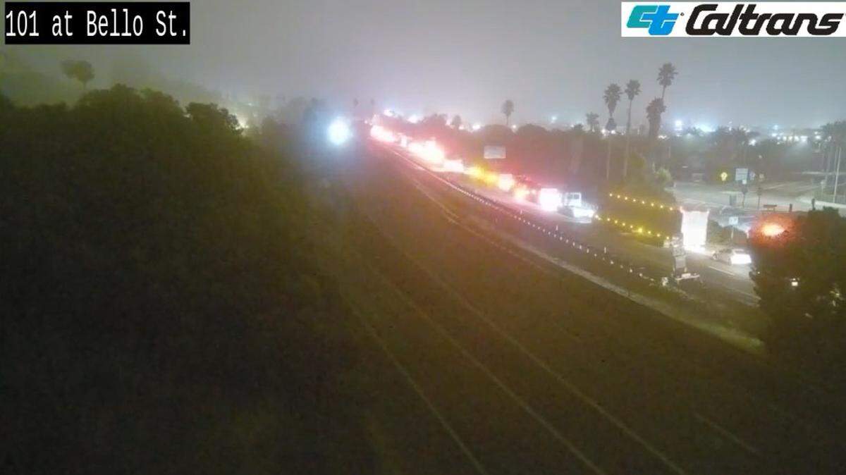A semi-truck crashed into construction equipment in Pismo Beach on Monday, May 11, 2026, forcing a closure of the southbound lanes of Highway 101.