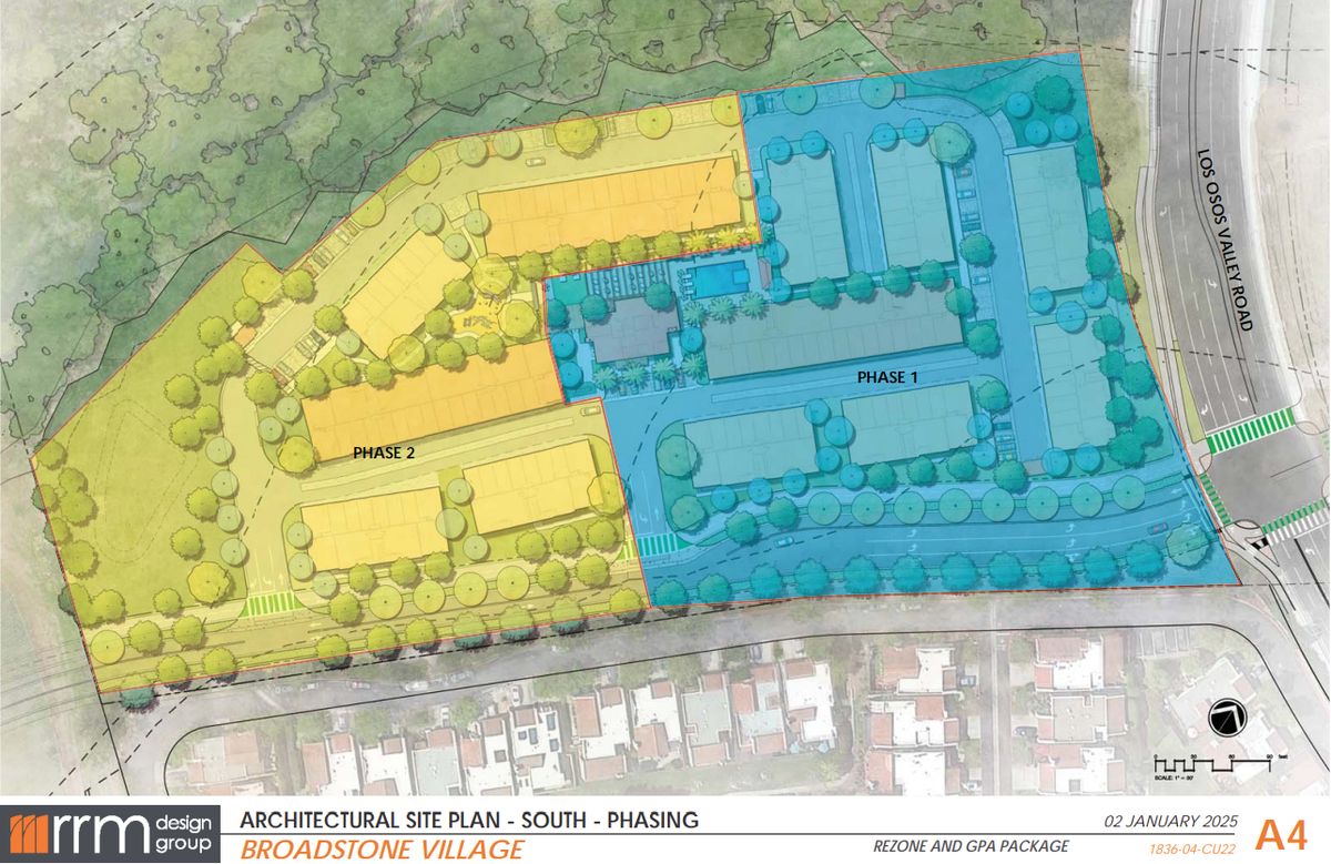 Broadstone Village, a 409-unit housing development near the intersection of Highway 101 and Los Osos Valley Road, will be built in three phases over the next decade.
