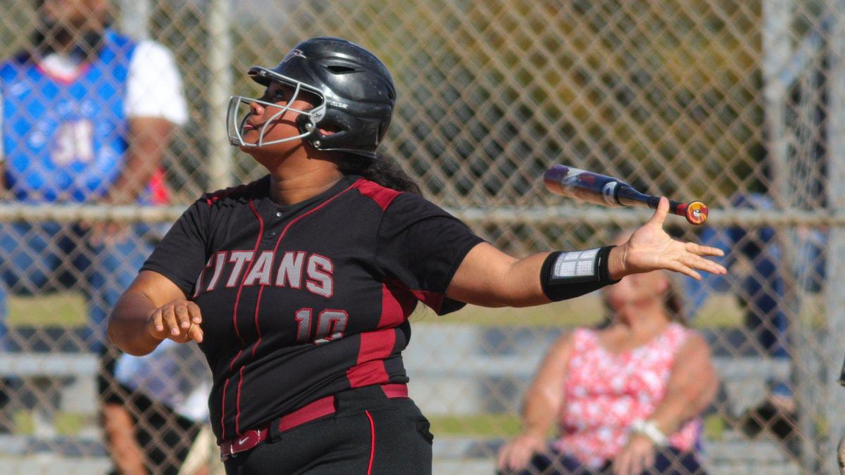 One of Key-annah Pu’a’s hits was a booming single off the outfield fence, quickly fielded by Fallbrook. After trailing all game, the Nipomo Titans beat the Fallbrook Warriors 9-8 in a walk-off win in the first round of the Division V CIF Southern California Softball Championships.