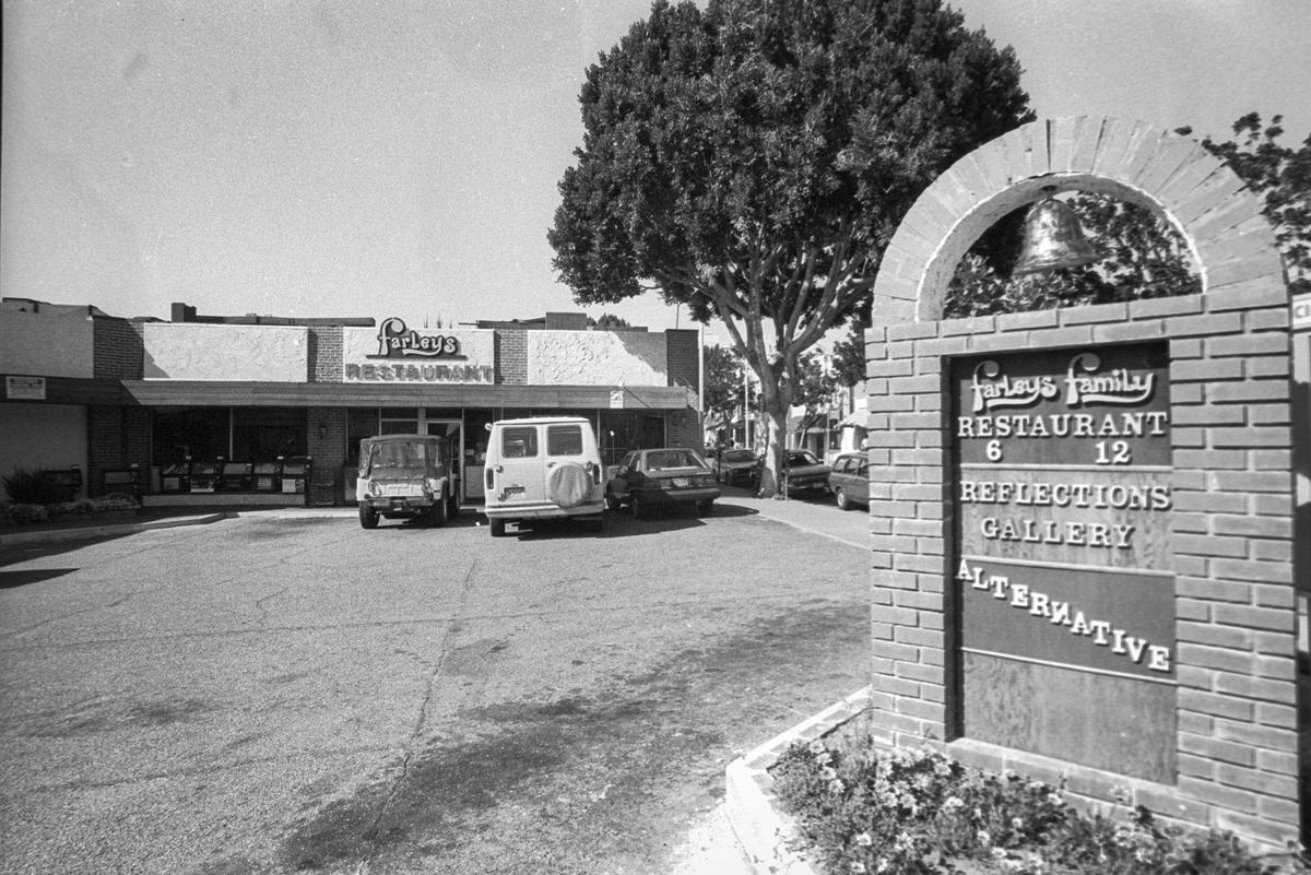 There were seven newspaper racks outside Farley’s Family Restaurant when it closed. The restaurant was founded in 1959 and was the anchor for a corner strip of business. It sold to the French family and the area was later transformed by the Copelands into the Downtown Centre. Photo from Feb. 25, 1986.