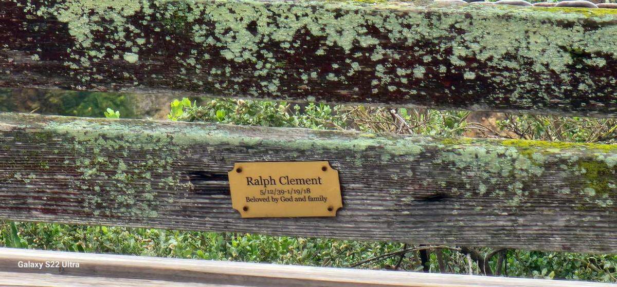 A cliffside bench is at risk of tumbling to the beach below as a crack grows behind it at Margo Dodd Park in Shell Beach. The bench is dedicated to Ralph Clement. The crack expanded dramatically overnight due to the storms Jan. 9, 2023.