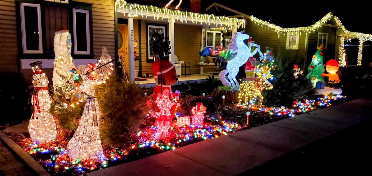 Christmas lights decorate a home on Mason Street in Arroyo Grande.