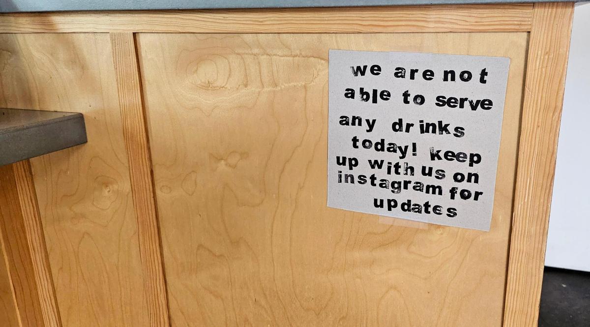 Mule Bakery + Cafe wasn’t serving drinks on Thursday, April 30, 2025, after a boil-water notice was issued for the Five Cities area due to an “unprecedented” level of coliform bacteria that was found in the water distribution system.