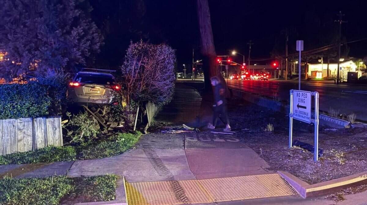 A suspected drunk driver was arrested after crashing into a residential yard in San Luis Obispo on March 7, 2026.