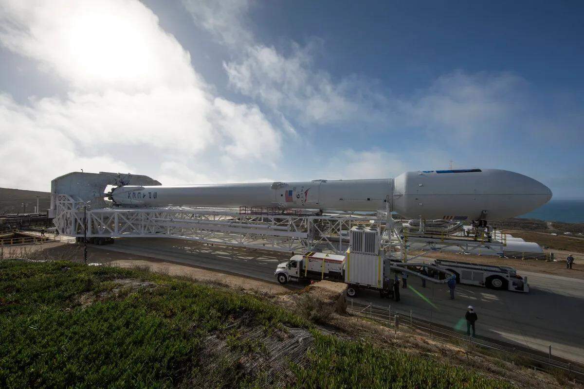 To prepare for a 2016 launch SpaceX’s Falcon 9 rocket rolls out to Space Launch Complex-4 at Vandenberg Space Force Base to deliver the Jason-3 satellite to low-Earth orbit for an international mission. NASA recently awarded SpaceX a contract to carry a new ocean observatory into space in 2025 from Vandenberg.