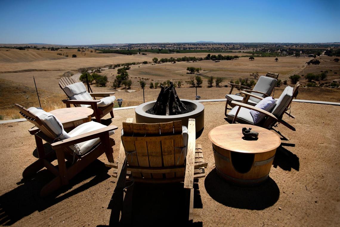 A seating area at the San Miguel home of Charles Miller and Tina Gulotta-Miller offers stunning views.