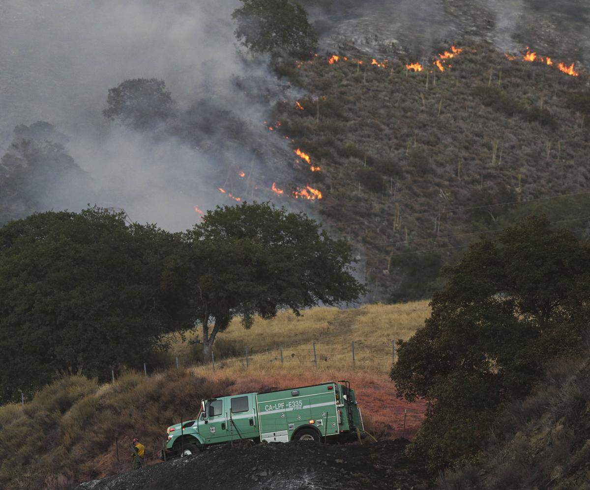 Forest service firefighters from the Pine Canyon station were the first on the scene. The Gifford Fire burned an estimated 5,000 acres on both sides of Highway 166 east of Highway 101 on August 1, 2025.