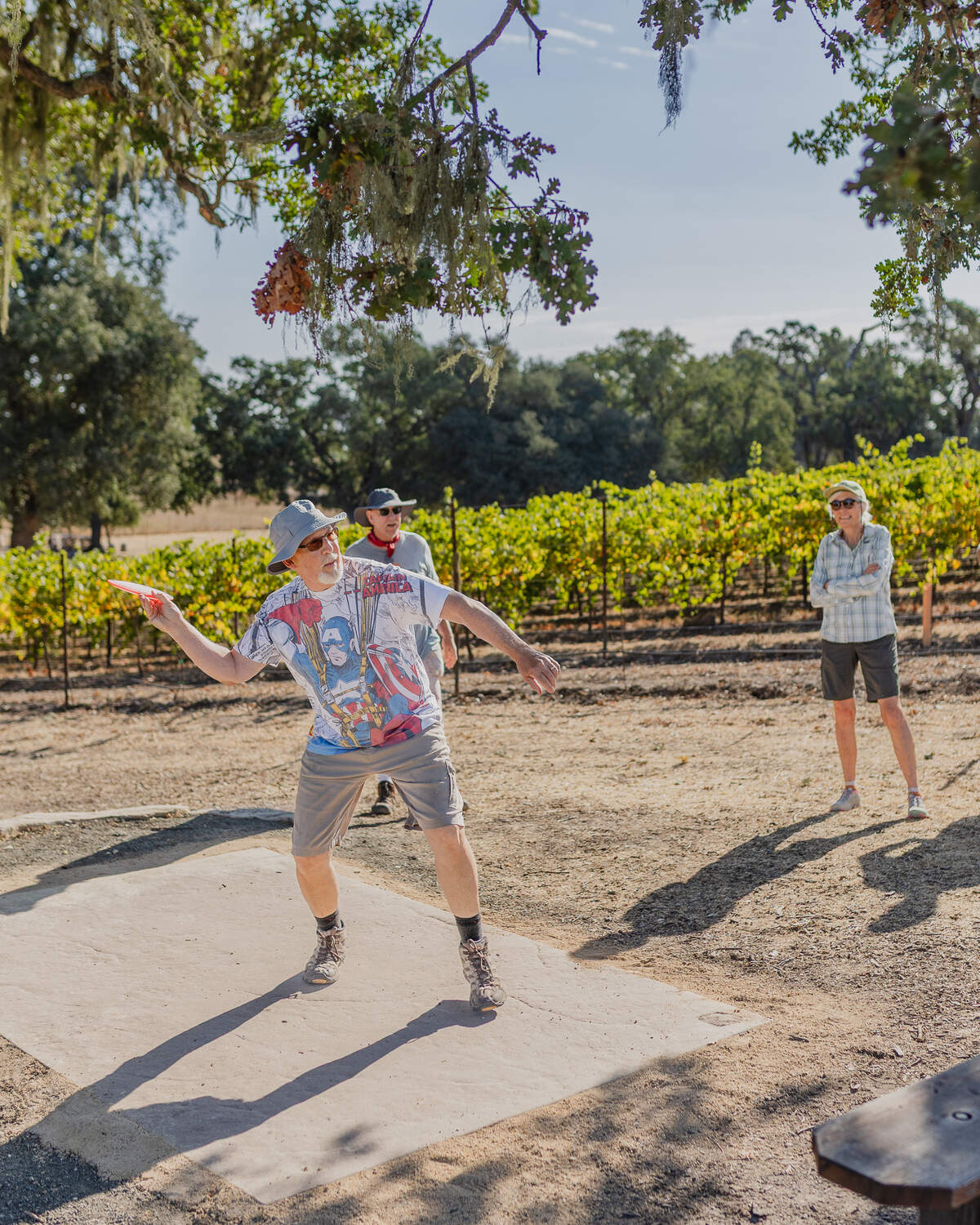 The Whale Rock Disc Golf Course at Castoro Cellars offers an 18-hole course throughout the estate in Templeton.