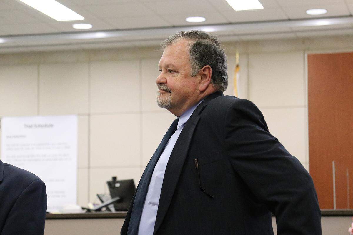 Defense attorney Harold Mesick stands in Monterey County Superior Court in Salinas on Aug. 29, 2022. Mesick is representing Ruben Flores, who is charged in connection with the 1996 murder of Kristin Smart.
