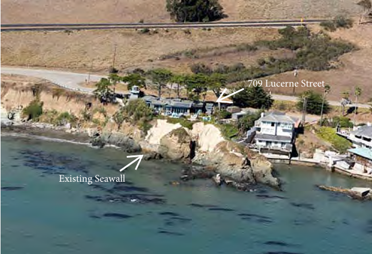 The California Coastal Commission approved a coastal development permit for the construction of a seawall to protect a home at 709 Lucerne St. in Cayucos on Oct. 10, 2025.