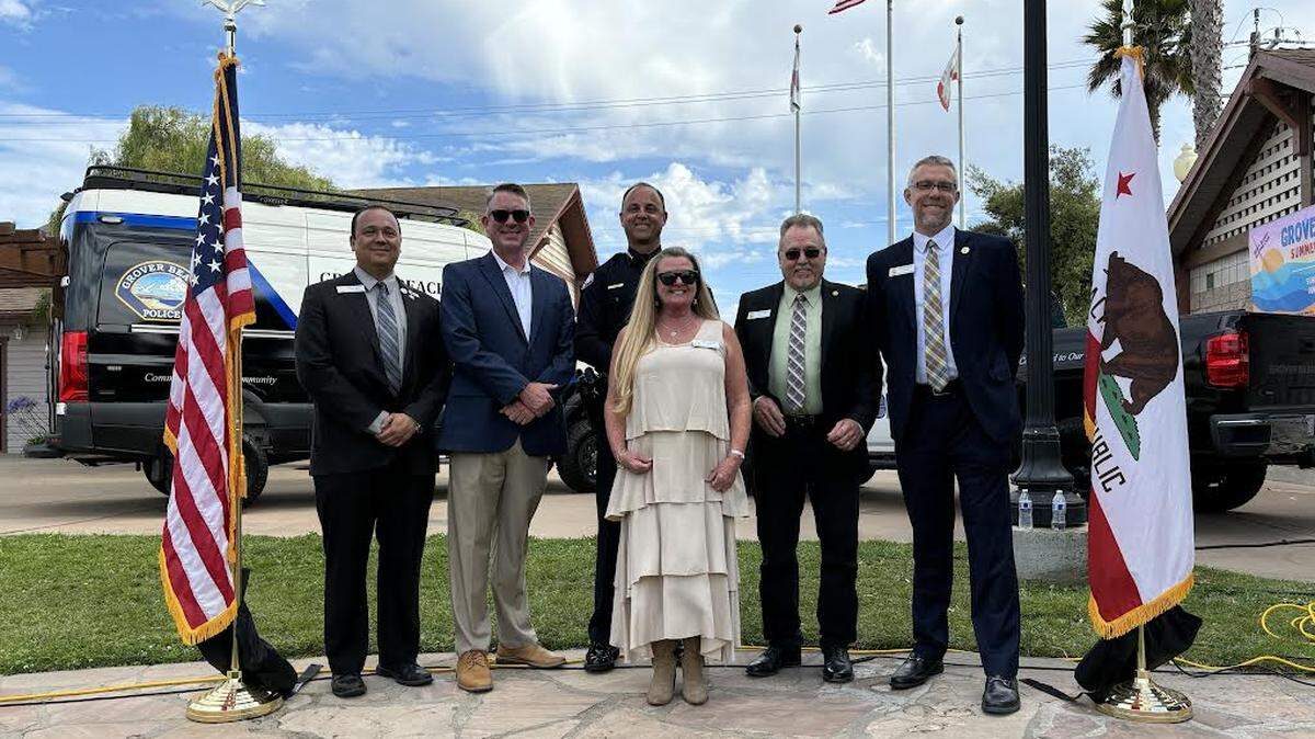 Newly-appointed Grover Beach Police Department Chief Jim Munro was officially sworn in by the City Council at a ceremony at Ramona Garden Park Monday, June 24, 2024.