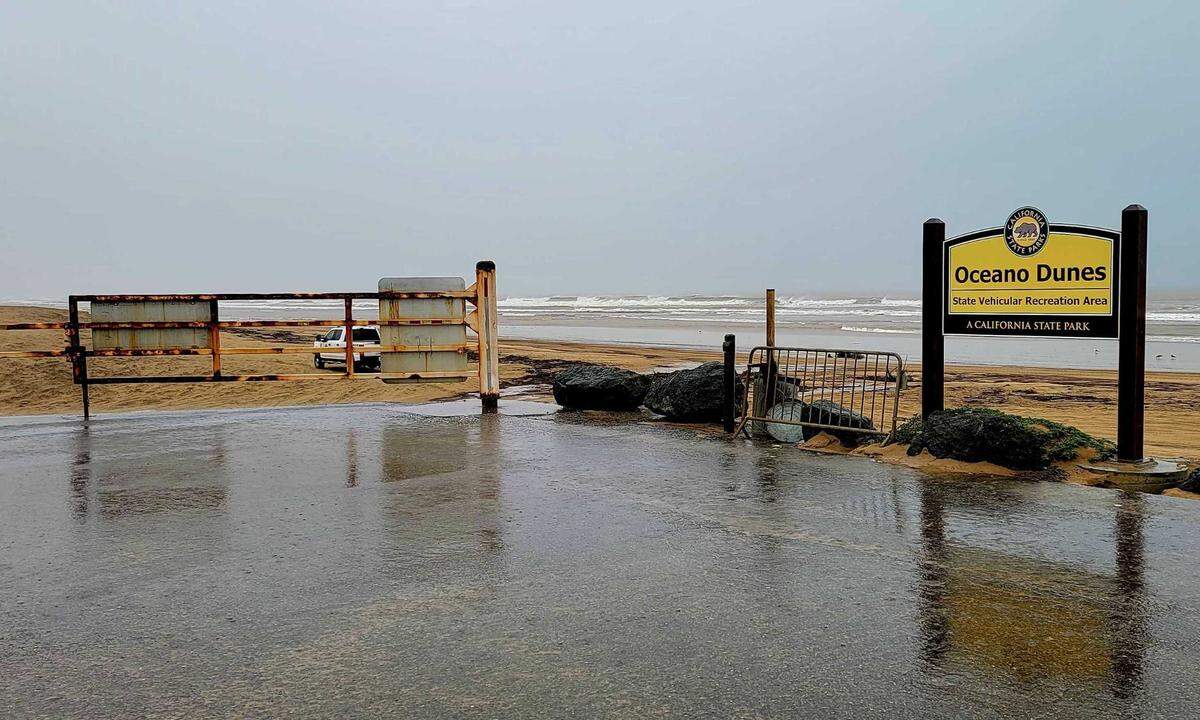 Oceano Dunes Vehicular Recreation Area is closed on Tuesday, March 14, 2023, due to a major rain storm.