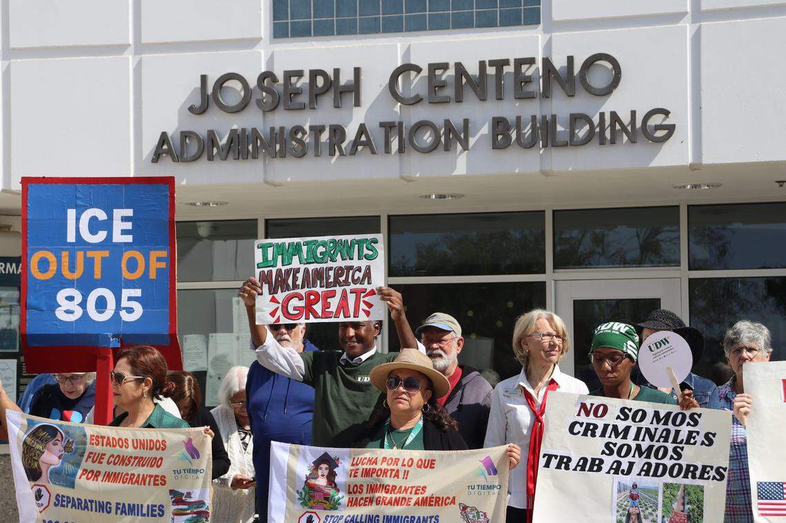 Central Coast immigrant advocacy organizations held a news conference in Santa Maria on June 12, 2025, after ICE arrested at least 40 undocumented farmworkers in Santa Barbara and Ventura Counties earlier that week. Many community members showed up in support of immigrant rights.