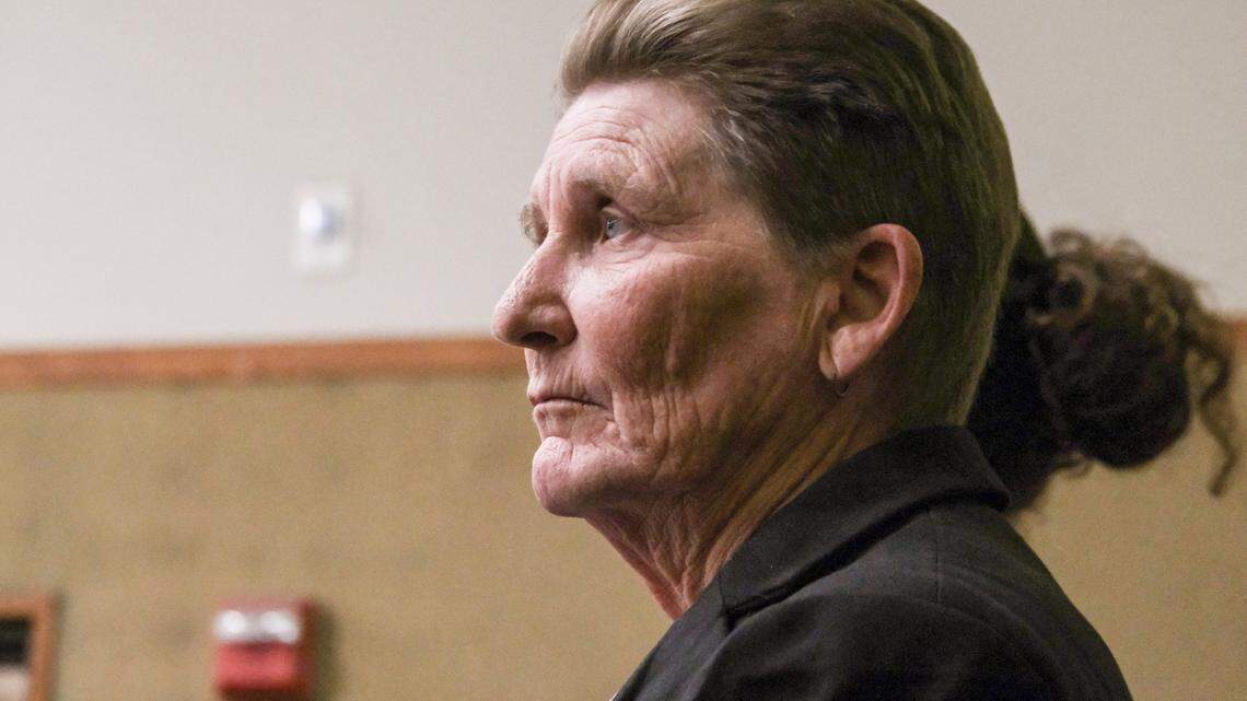 Laurie Bryant, 62, pleads not guilty to animal cruelty charges against her in San Luis Obispo Superior Court on March 11, 2025. The charges were brought against her after dozens of dead cats were found inside an apartment she managed. 