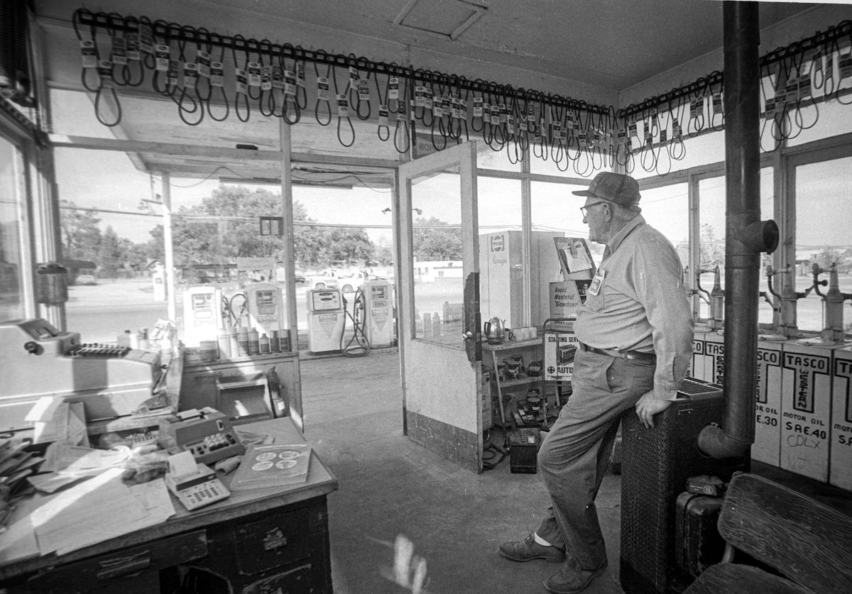 Chuck Harrington spent 25 years at Tasco, an independent service station that sold gas, diesel and stove oil in Atascadero, as seen Aug. 9, 1979. The name was derived from its home town.