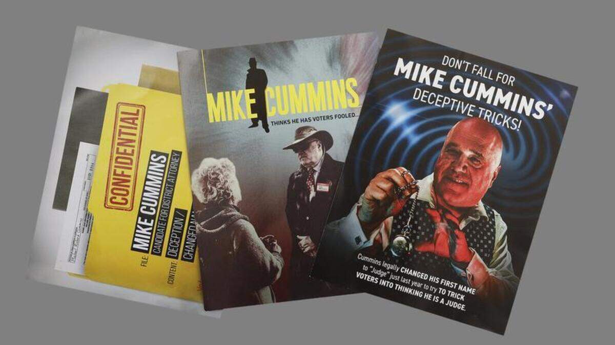 District Attorney Dan Dow has sent out multiple political mailers accusing Judge Mike Cummins, who is retired, of trying to trick voters into thinking he's currently serving as a judge.