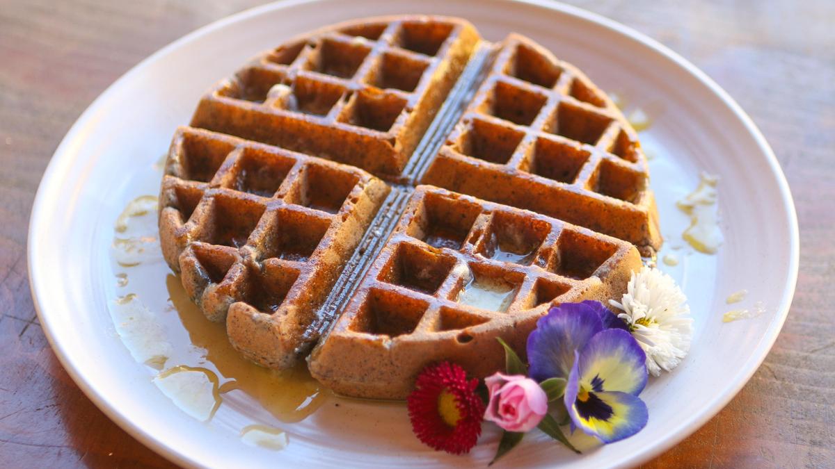 Hidden Kitchen serves gluten-free, organic blue corn waffles. David Middlecamp 2-13-2020