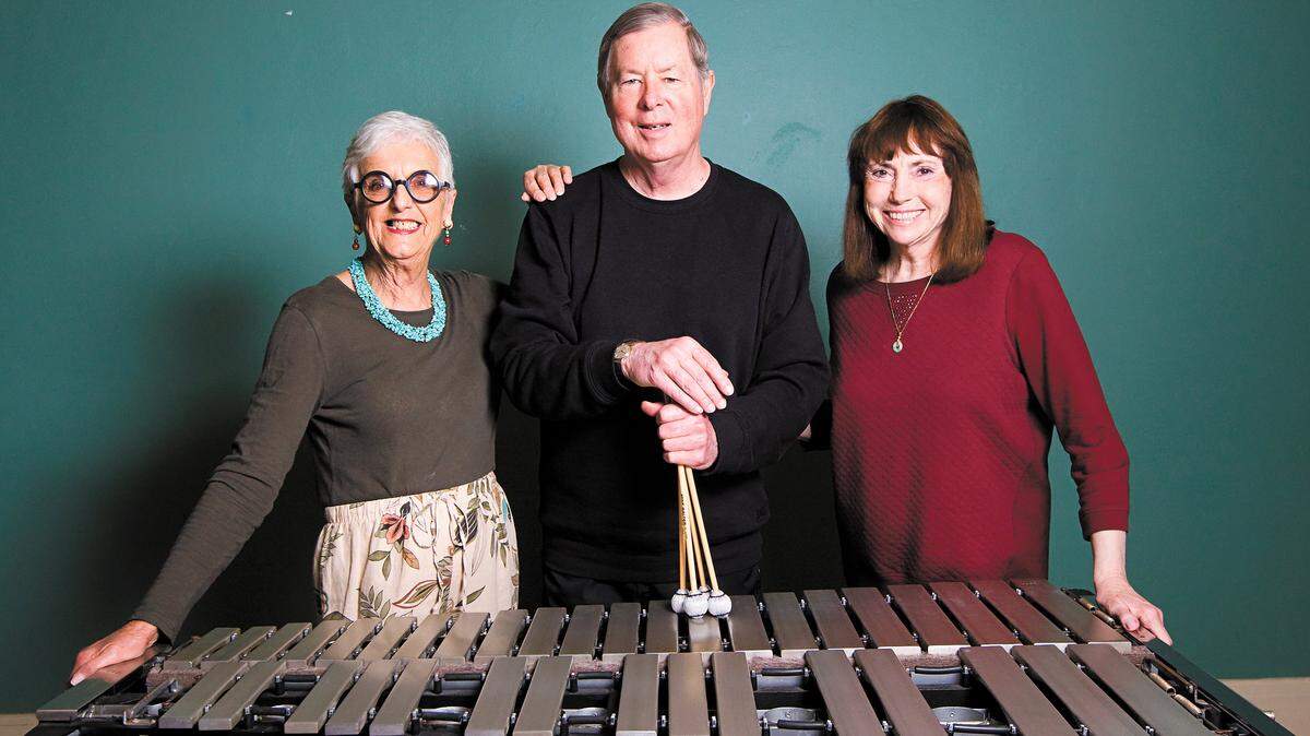 Nancy Green, left, artistic/general director of the Cambria Center for Arts Theatre, poses with Charlie and Sandi Shoemake. The venue is the new home of the Famous Jazz Artist Series.