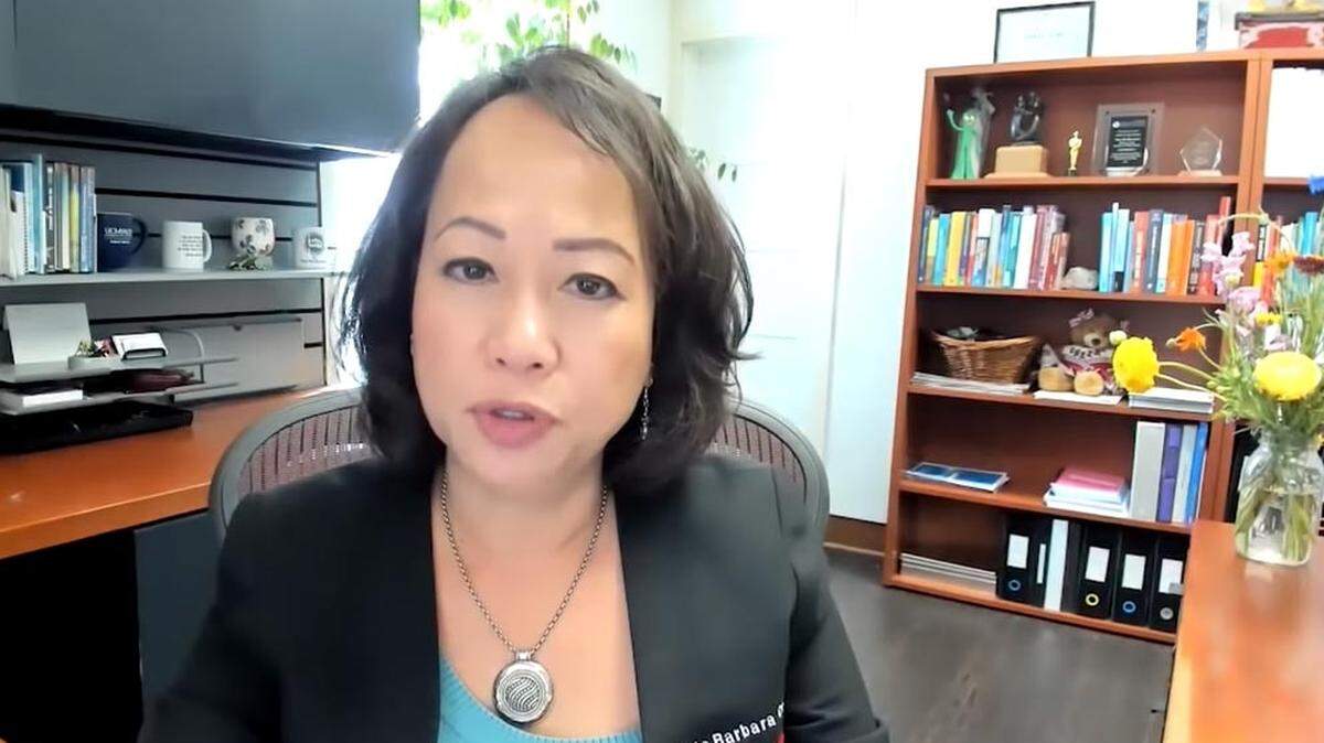 Santa Barbara County Public Health Director Van Do-Reynoso, seen here giving a briefing from her office via Zoom, told the county Board of Supervisors on Tuesday that the county has advanced to the orange tier of state reopening, which means fewer pandemic-related public health restrictions.