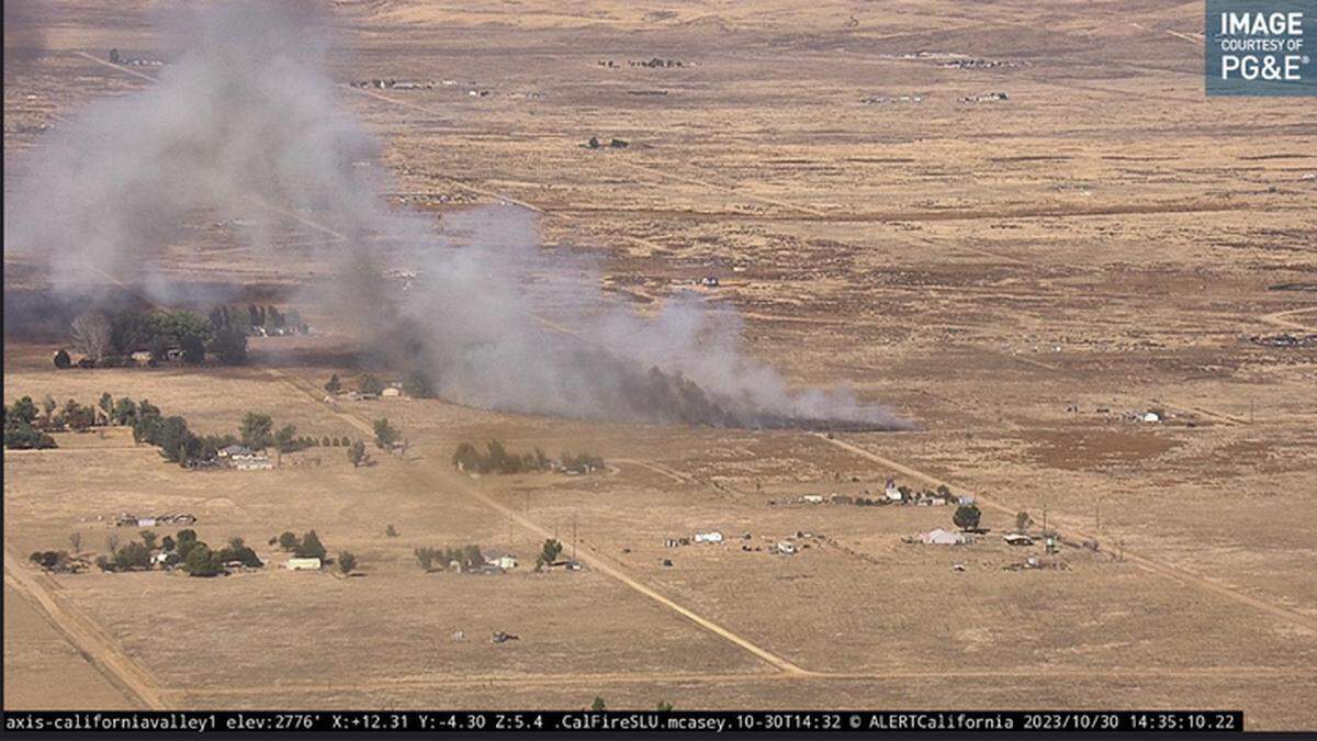 A fire was reported in California Valley on Monday, Oct. 30, 2023.