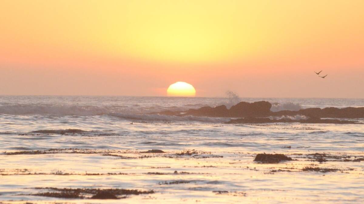 Longer-period swell arriving along the San Luis Obispo County coastline.