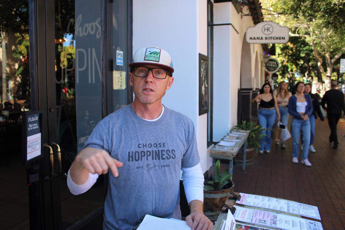 Aron Ashland, owner of The Cruisery on the 500 block of State Street, says parklets have not created a rat problem. He believes that the real problem is City Hall and its rules that have restricted outdoor dining, which in turn affect businesses.
