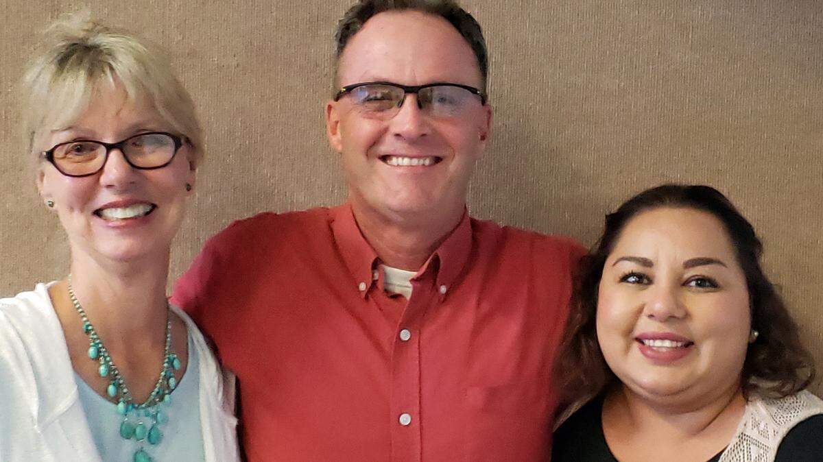 From left, Marcia Betrue, Ayen Johnson and Lupe Aguilar were honored by Coast Unified School District on Thursday, May 16.