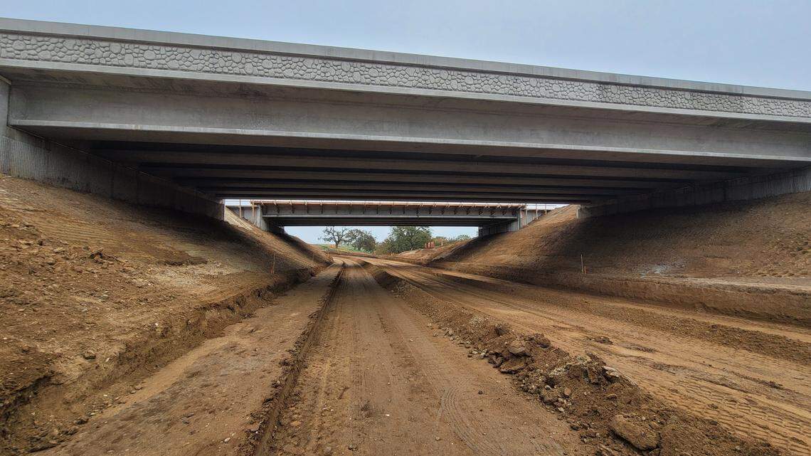 Caltrans is constructing a new 112-foot underpass beneath Highway 101, as well as frontage roads connecting the underpass with Wellsona Road on both sides of the highway.