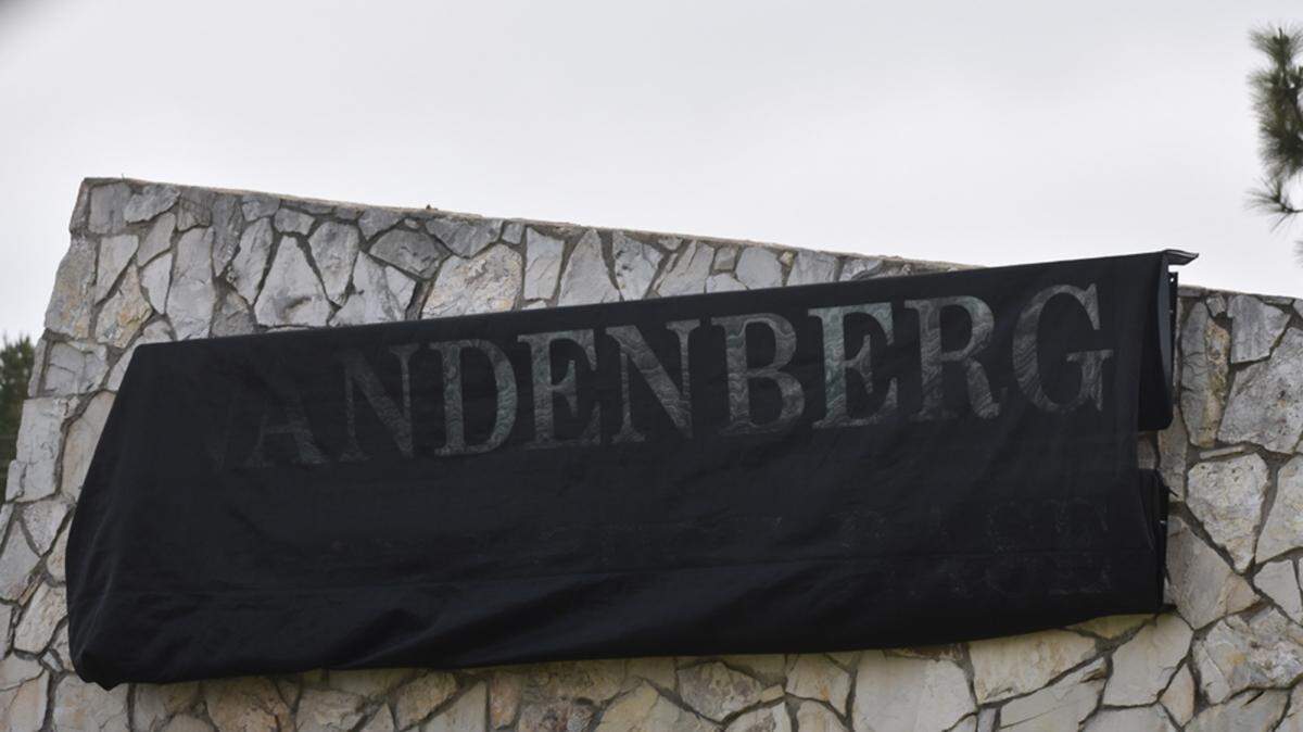 Signs at Vandenberg Air Force Base’s main gate have been covered awaiting Friday’s renaming ceremony to Vandenberg Space Force Base.