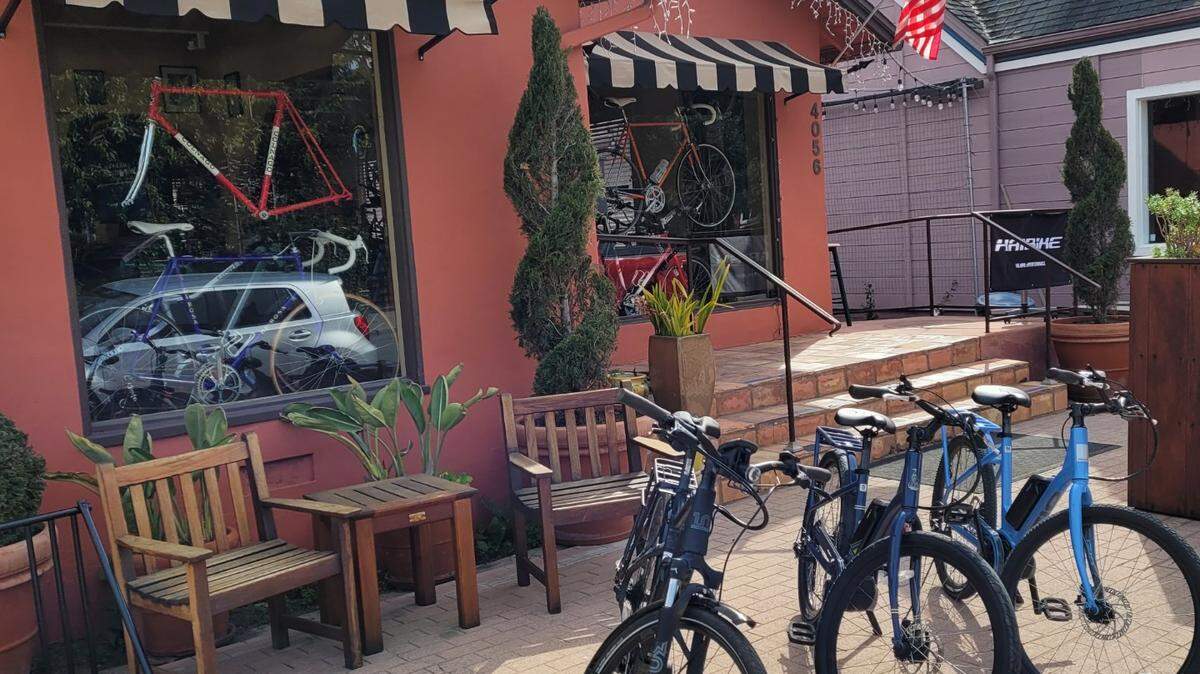 VeloCambria on Burton Drive is one of two North Coast shops currently offering rentals of electric bicycles, more commonly referred to as ‘e-bikes.’