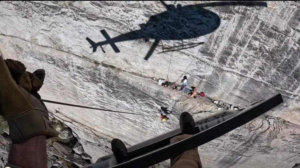CHP helicopter from Paso Robles rescues injured climber from 700-foot CA rock face
