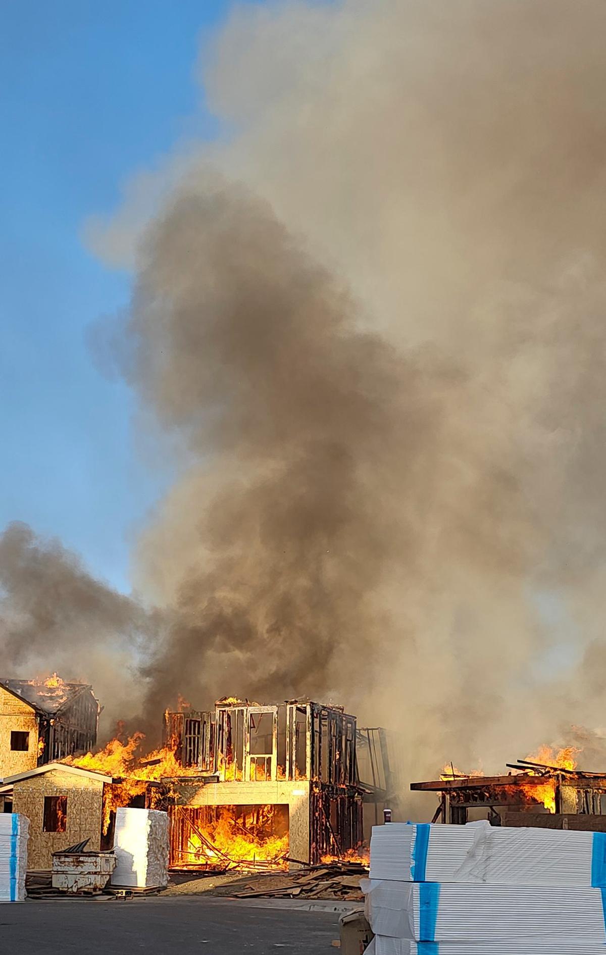 Firefighters responded to a reported house fire in the San Luis Ranch housing development off Froom Ranch Way, Tuesday, June 11, 2024.