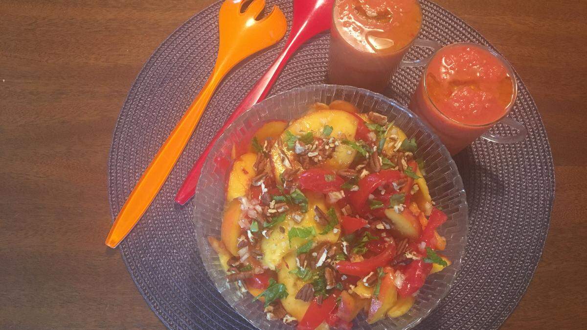 Peaches and tomatoes star in great summer season recipes.