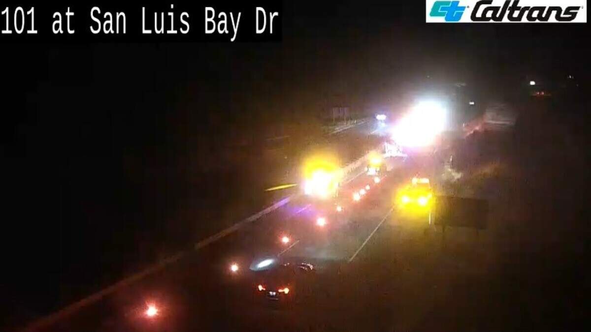 A crash involving a pickup truck and a BMW closed a portion of southbound Highway 101 near Pismo Beach late June 23, 2026. Drivers were being diverted at San Luis Bay Drive.