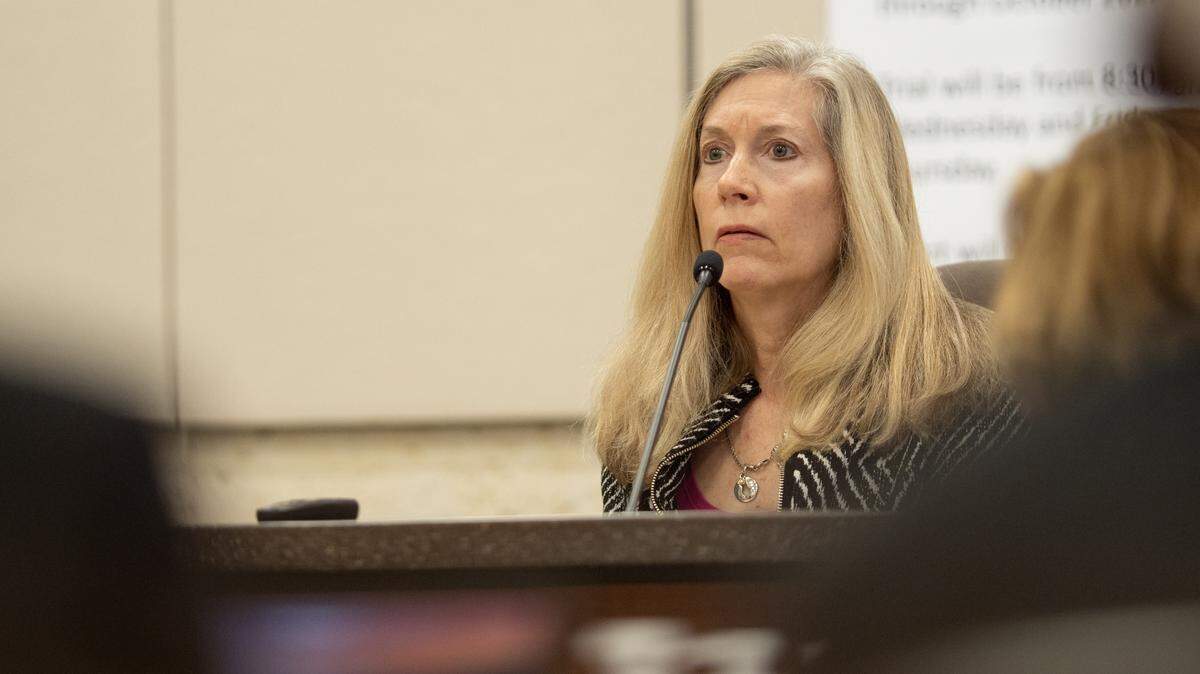 Elizabeth Johnson, a forensic DNA consultant, testifies during the Kristin Smart murder trial on Thursday, Sept. 22, 2022, at the Monterey County Courthouse in Salinas.