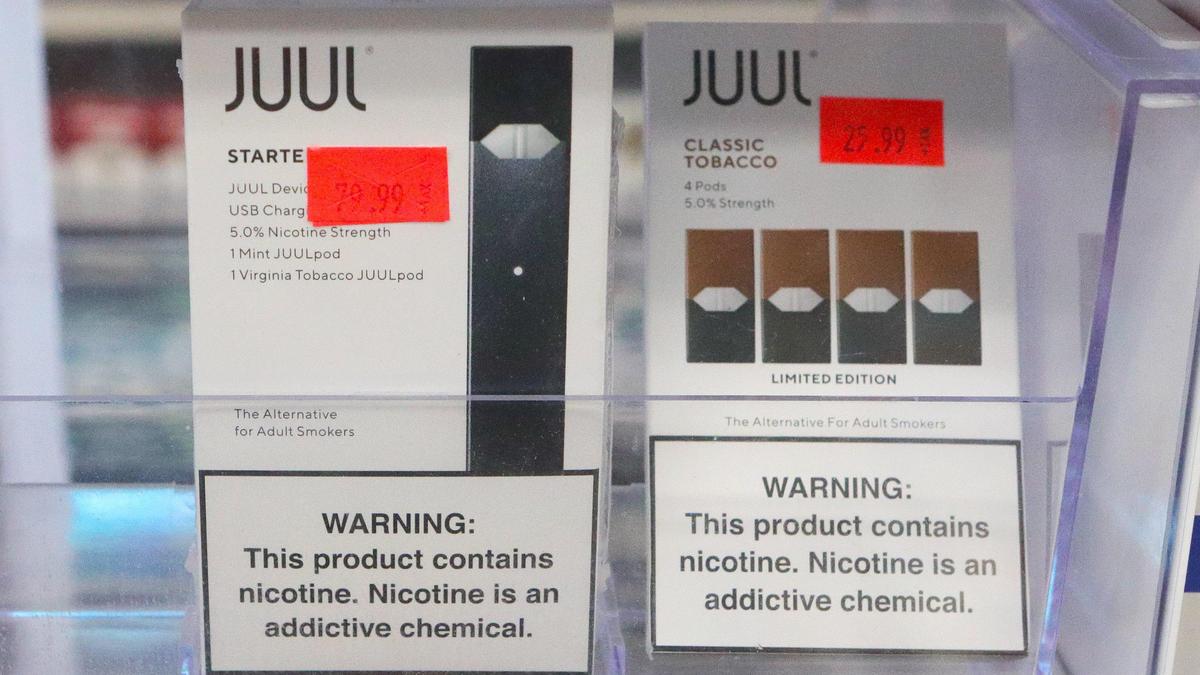 Juul vaping products for sale at the Log Cabin Market in Arroyo Grande.