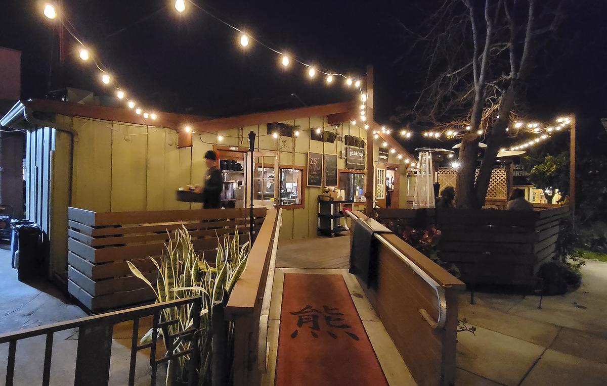 A fire started in a smoker and traveled to the wall at Kuma Restaurant in the 2000 block of 10th Street in Los Osos.The patio at Kuma Restaurant.