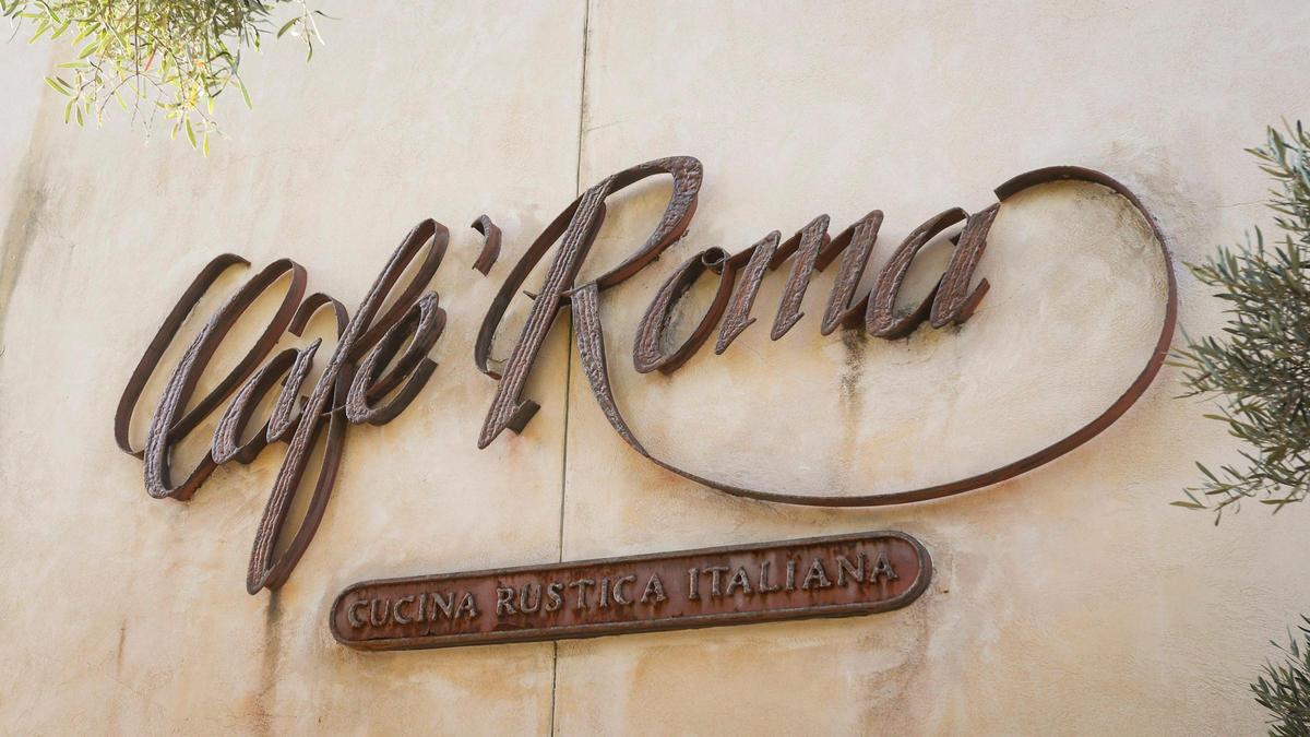 Café Roma is located across from the railroad station in San Luis Obispo.