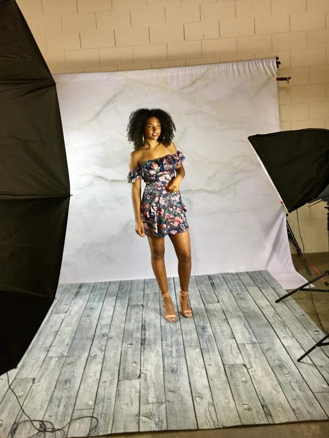Tianna Arata poses for the camera during a photoshoot.