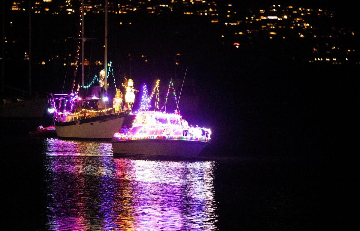 The Morro Bay Lighted Boat parade was held in Morro Bay Harbor, Saturday, Dec.4, 2021.