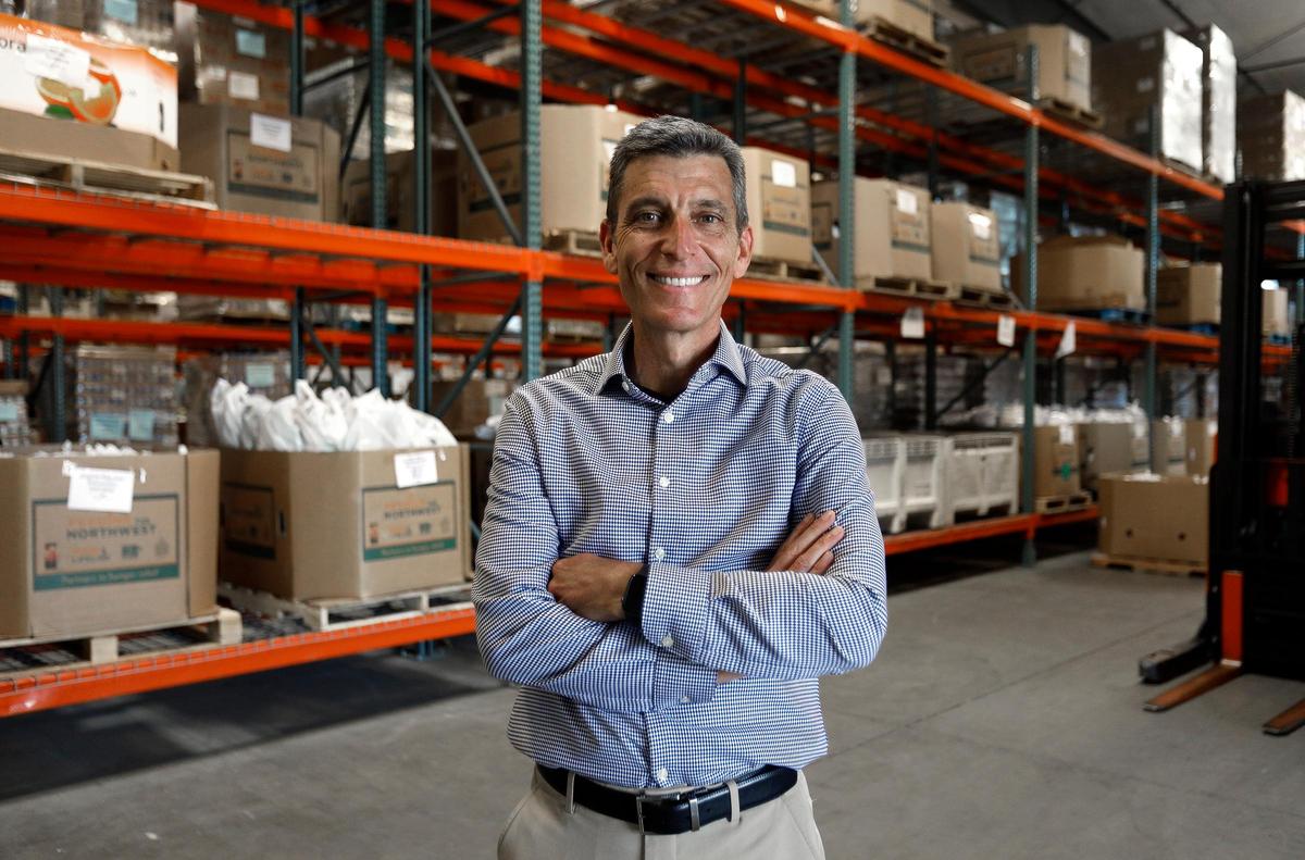 SLO Food Bank CEO Garret Olson says demand for the San Luis Obispo County food bank has tripled since the start of the coronavirus pandemic.
