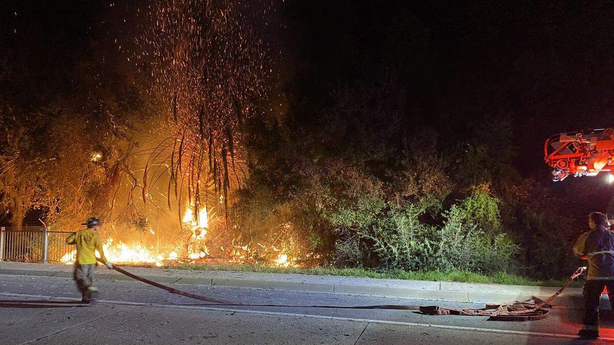 The San Luis Obispo Police and Fire Departments responded to an early morning fire near Mustang Village II apartment complex March 20, 2024.