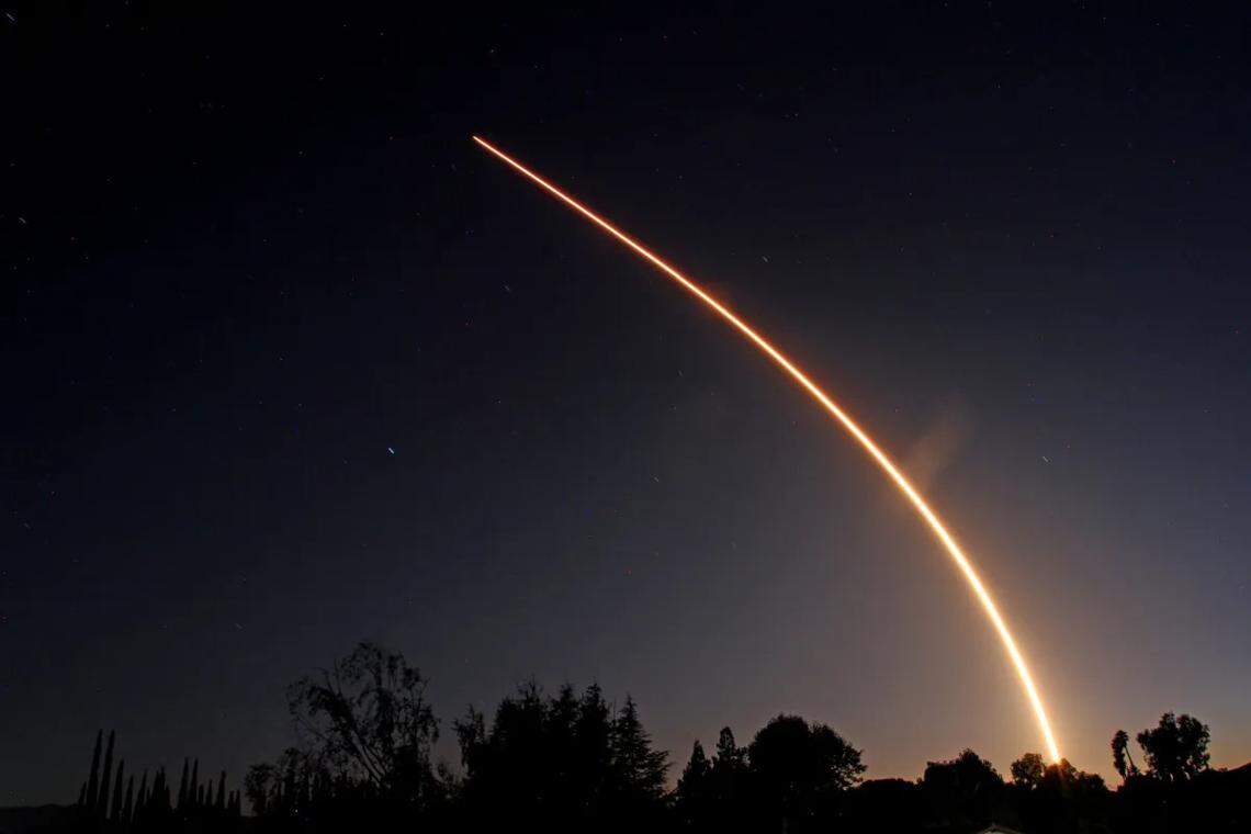 A Falcon 9 rocket and its cargo — 15 Starlink satellites — head to orbit Monday, Aug. 8, 2023, from Vandenberg Space Force Base near Lompoc.