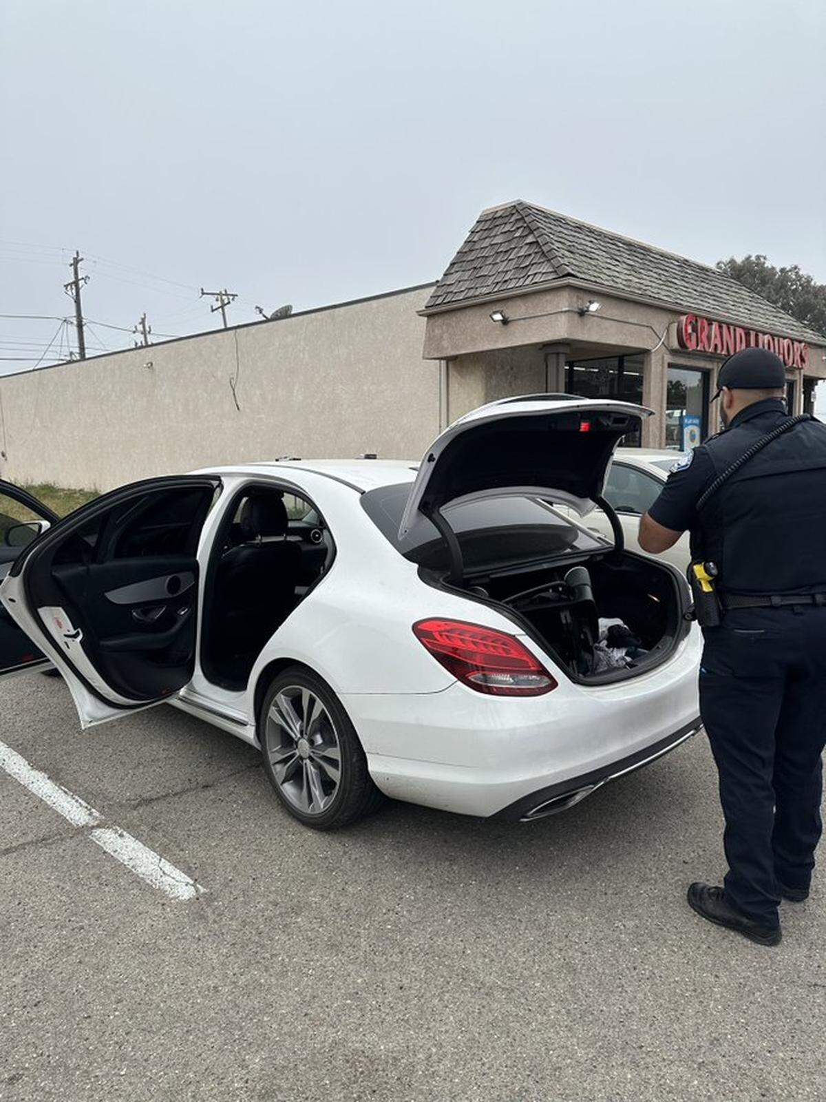 Grover Beach Police Department officers arrested two people who allegedly were in possession of a stolen vehicle from Tulare County.