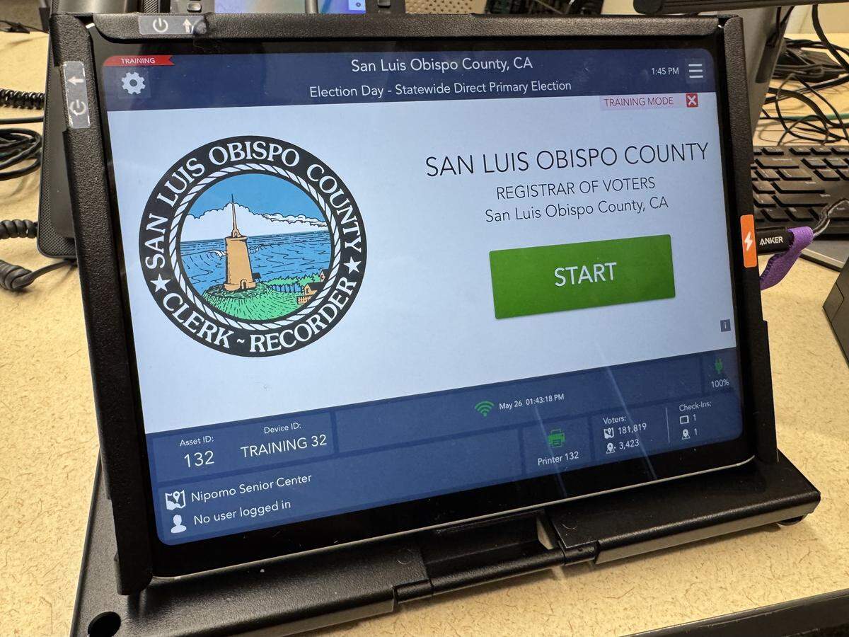 New electronic pollbooks will be used at San Luis Obispo County precincts on Election Day. Seen here on May 26, 2026.