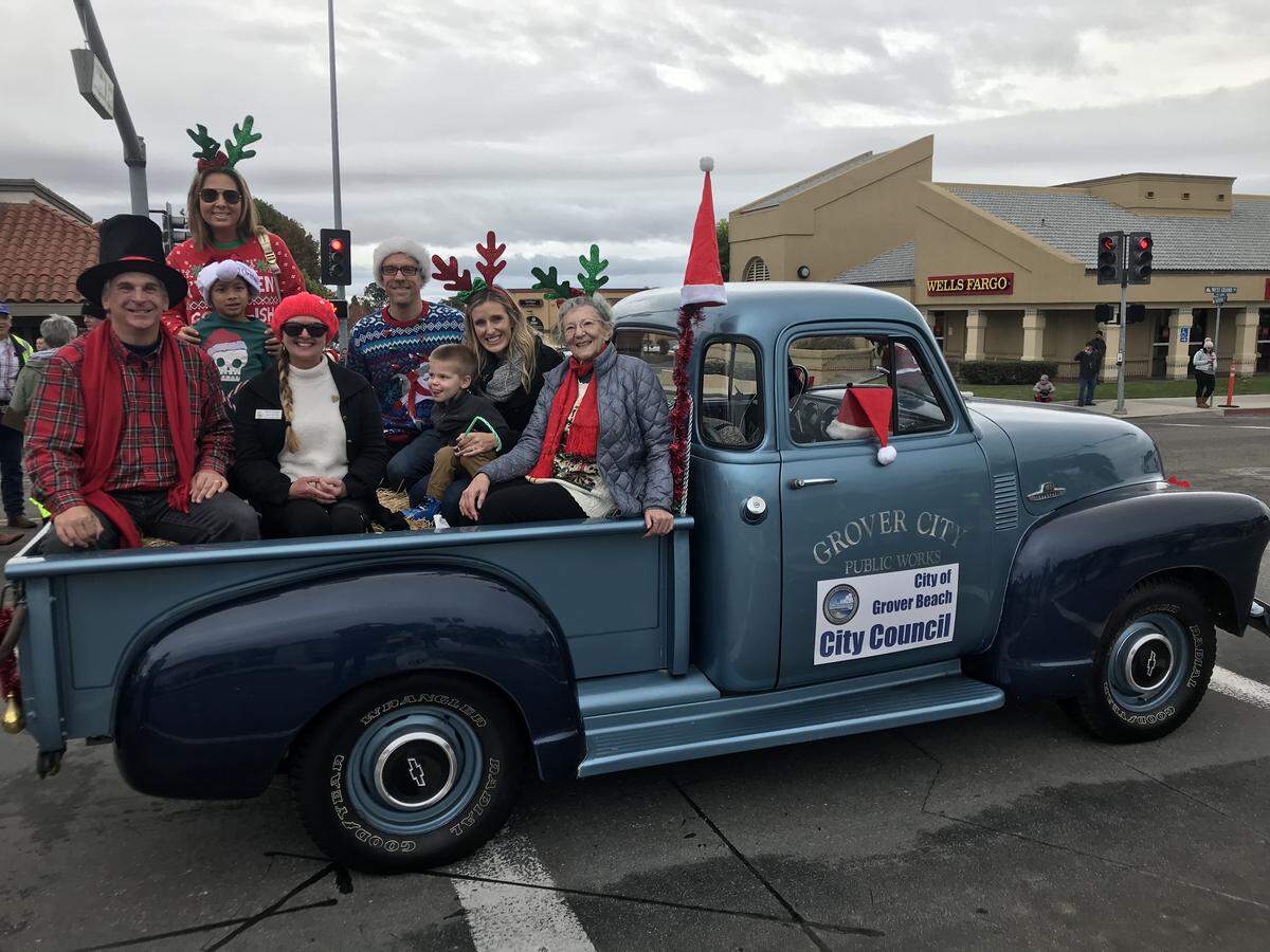 Grover Beach’s City Council, Mayor, City Manager and kids ride in the annual South County Holiday Parade. The parade is put on by the Grover Beach Parks and Recreation Department.
